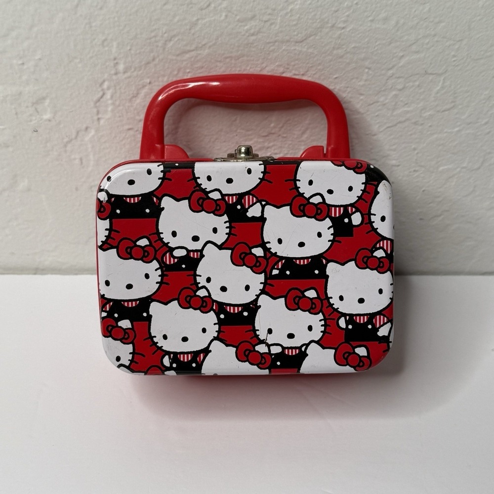 VINTAGE 1990 HELLO KITTY Lunchbox SANRIO Made In Japan Used Rare Red Child Anime